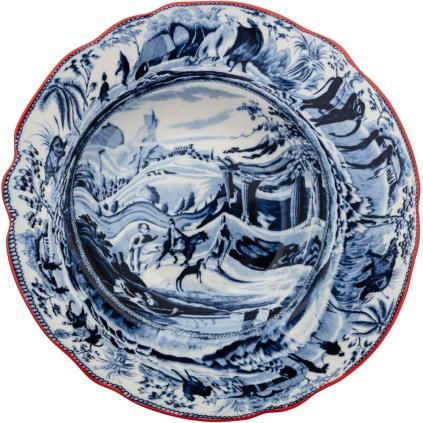 Assiette creuse DIESEL CLASSICS ON ACID ARABIAN 25 cm, bleu, porcelaine, Seletti