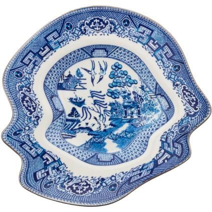 Assiette à dessert DIESEL CLASSICS ON ACID GLITCHY WILLOW 21 cm, bleu, porcelaine, Seletti