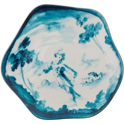 Assiette à dessert DIESEL CLASSICS ON ACID FIORENTINO 21 cm, bleu, porcelaine, Seletti
