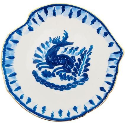 Assiette à dessert DIESEL CLASSICS ON ACID DEER 21 cm, bleu, porcelaine, Seletti
