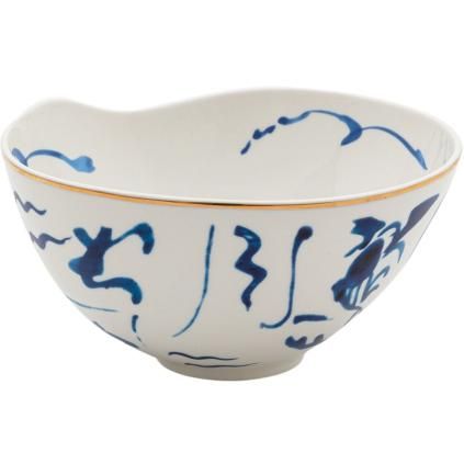 Bol de service DIESEL CLASSICS ON ACID KOI 18 cm, blanc/bleu, porcelaine, Seletti