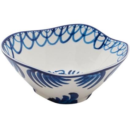 Bol de service DIESEL CLASSICS ON ACID PAJARO 18 cm, blanc/bleu, porcelaine, Seletti