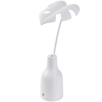 Lampe de table sans fil LEAF #1 33 cm, blanc, résine, Seletti