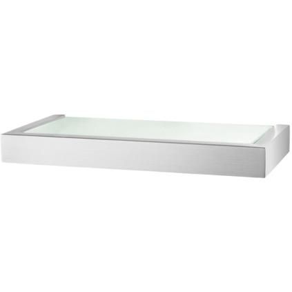 Étagère de salle de bain LINEA 26 cm, mat, acier inoxydable/verre, Zack