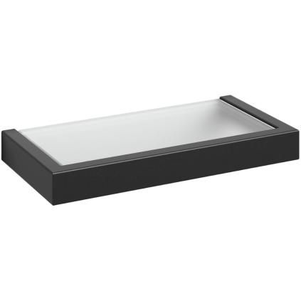 Étagère de salle de bain LINEA 26 cm, noir, acier inoxydable/verre, Zack