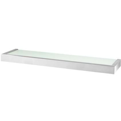 Étagère de salle de bain LINEA 46 cm, mat, acier inoxydable/verre, Zack