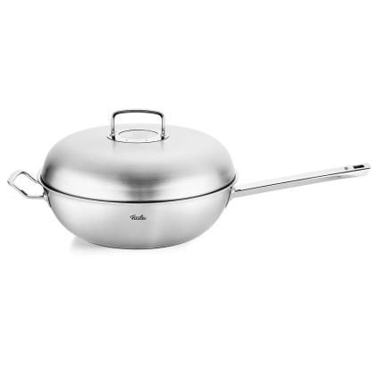 Wok ORIGINAL PROFI 32 cm, argent, acier inoxydable, Fissler