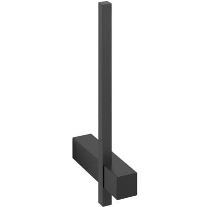Porte papier toilette supplémentaire CARVO 19 cm, fixation murale, noir, acier inoxydable, Zack