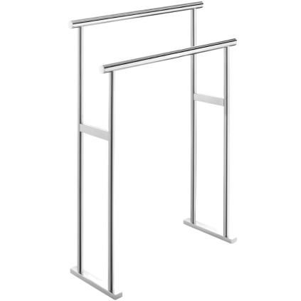 Porte-serviette sur pied SCALA 80 x 60 cm, double, mat, acier inoxydable, Zack