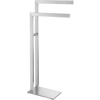 Porte-serviette sur pied LINEA 80 cm, double, mat, acier inoxydable, Zack
