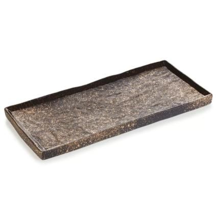 Plat de service SOLSTICE 30 x 13,5 cm, or, porcelaine, Revol