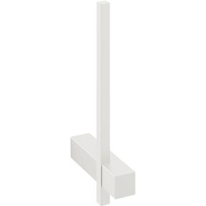 Porte papier toilette supplémentaire CARVO 19 cm, fixation murale, blanc, acier inoxydable, Zack