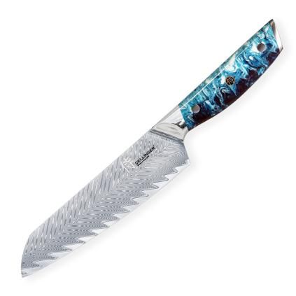 Couteau Santoku RESIN FUTURE 17 cm, bleu, Dellinger