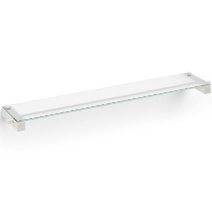 Étagère de salle de bain CARVO 66 cm, blanc, acier inoxydable/verre, Zack