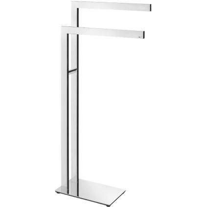 Porte-serviette sur pied LINEA 80 cm, double, poli, acier inoxydable, Zack