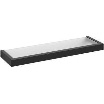 Étagère de salle de bain LINEA 46 cm, noir, acier inoxydable/verre, Zack