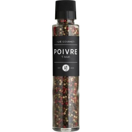 Mélange de poivres 120 g, avec moulin, Lie Gourmet