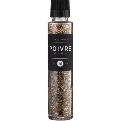Poivre au citron et à l'ail 115 g, avec moulin, Lie Gourmet