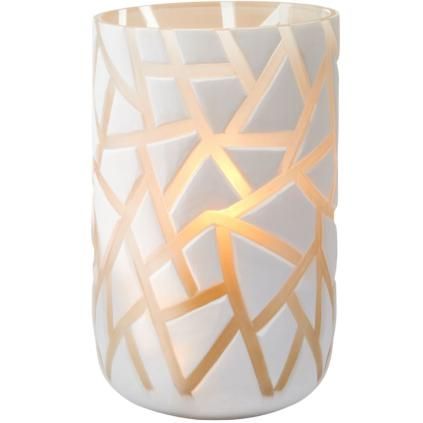 Support bougie pilier VAL 30 cm, blanc, verre, Philippi