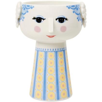 Vase EVA 18 cm, bleu, céramique, Bjørn Wiinblad