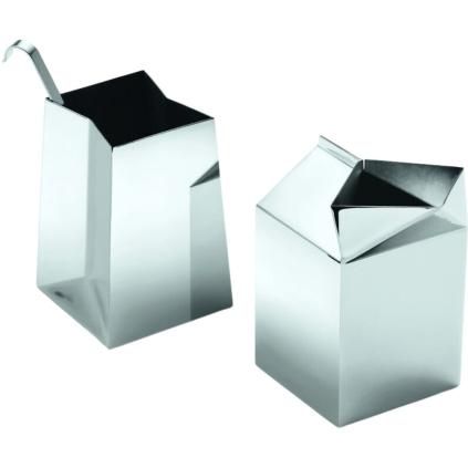 Set sucrier et crémier BUTLER, set de 2, argent, acier inoxydable, Philippi