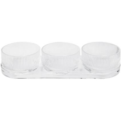 Service à tapas PILASTRO 30 cm, transparent, en verre, Stelton