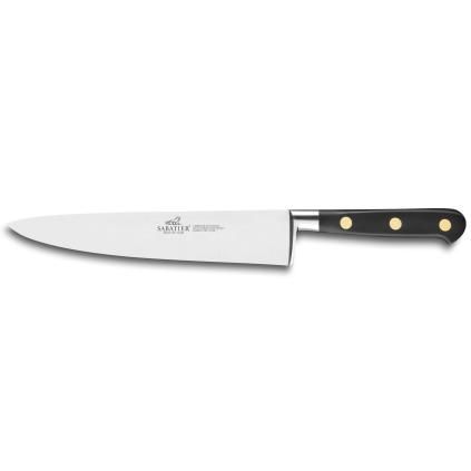Couteau de chef IDÉAL 20 cm, rivets laiton, noir, Lion Sabatier