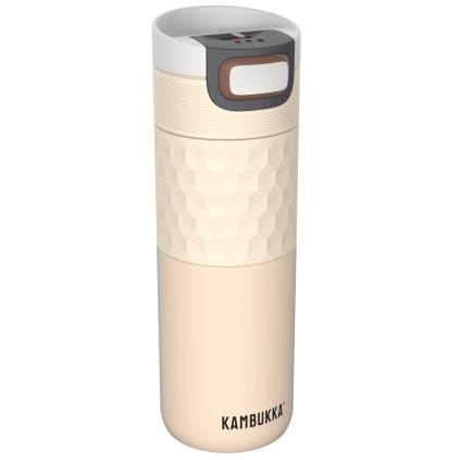 Mug thermos ETNA GRIP 500 ml, fûts beiges, acier inoxidable, Kambukka