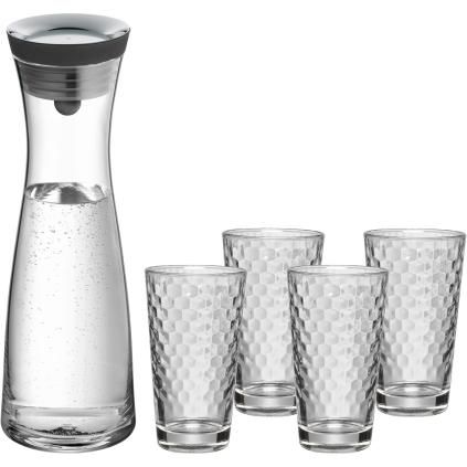 Carafe à eau BASIC 1 l + verre à eau, set de 5 pc, verre, WMF