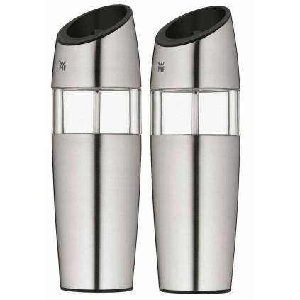 Set de moulins à sel et poivre électrique, set de 2, acier inoxydable, WMF