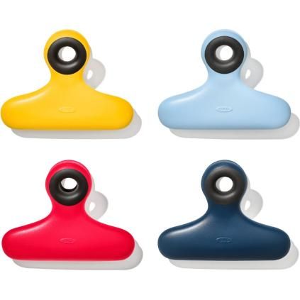 Clips pour sachets alimentaires GOOD GRIPS, magnétique, set de 4, plastique, OXO