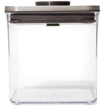 Bocal de rangement POP STEEL 2,6 l, grand carré, plastique, OXO