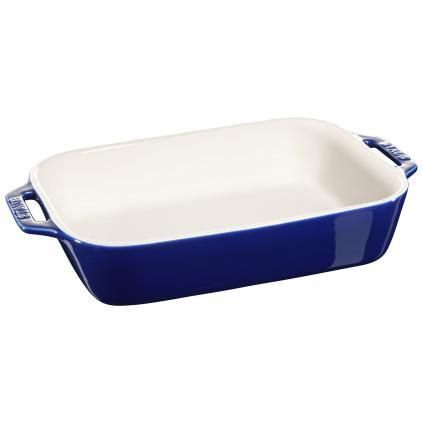 Plat à four 27 x 19 cm, bleu, céramique, Staub