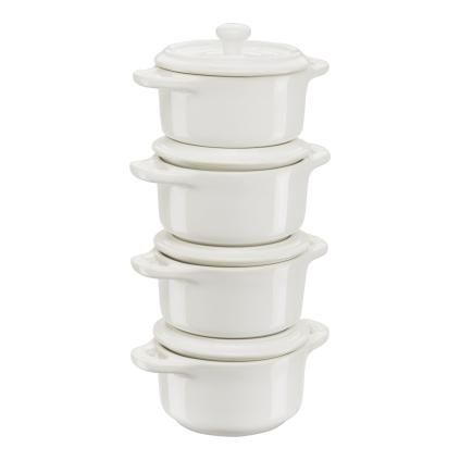 Plat à four 10 cm, set de 4, ivoire, céramique, Staub