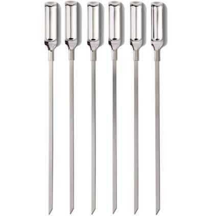Brochettes GOOD GRIPS 34 cm, set de 6, argent, acier inoxydable, OXO