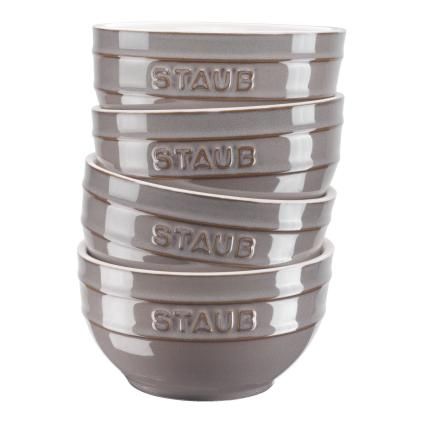 Bol 700 ml, set de 4, gris, céramique, Staub