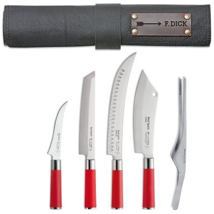 Couteaux de cuisine RED SPIRIT avec étui, set de 5, acier inoxydable, F.DICK