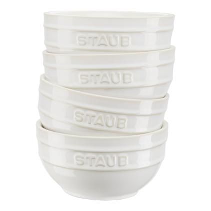 Bol 400 ml, set de 4, ivoire, céramique, Staub