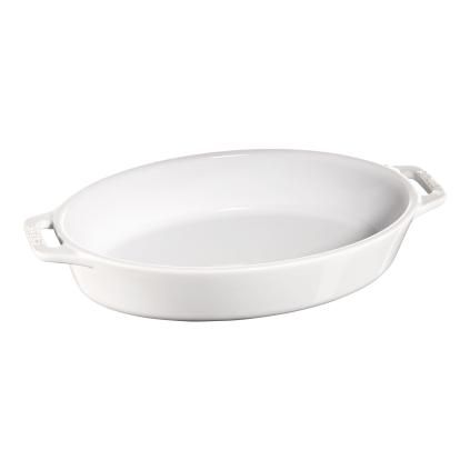 Plat de cuisson four 23 cm, blanc, céramique, Staub