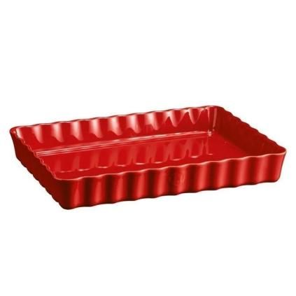 Plat de cuisson four 24 x 34 cm, rouge, céramique, Emile Henry