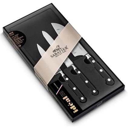 Ensemble de couteaux IDÉAL PRÉPARER, avec couteau Santoku, 3 pièces, rivets en acier inoxydable, Lion Sabatier