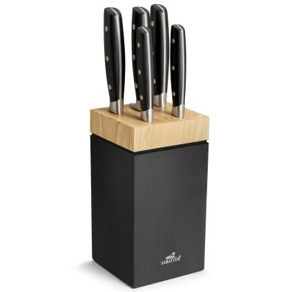 Bloc à couteau SEATTLE, avec les couteaux JANUS, set de 6, Lion Sabatier