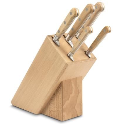 Bloc à couteau VERNEUIL, avec couteaux BROCELIANDE, set de 6, Lion Sabatier