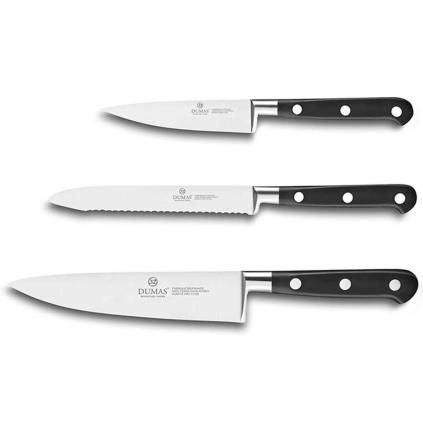 Ensemble de couteaux IDÉAL PRÉPARER, avec couteau de chef, 3 pièces, rivets en acier inoxydable, Lion Sabatier