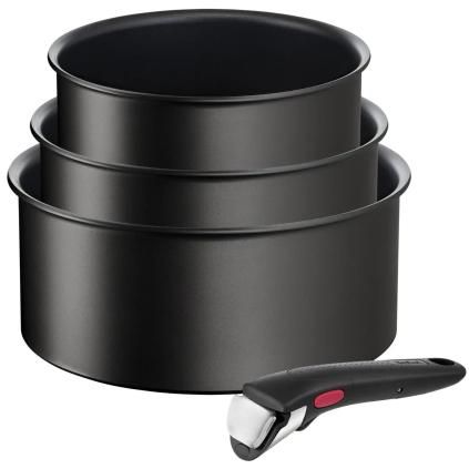 Set de casseroles INGENIO UNLIMITED L7639102, set de 4, noir, aluminium, Tefal