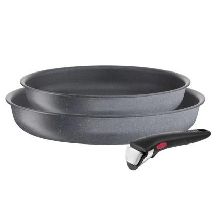 Ensemble de poêles INGENIO NATURAL FORCE 24 cm et 28 cm, set de 3 pc, antiadhésive, Tefal