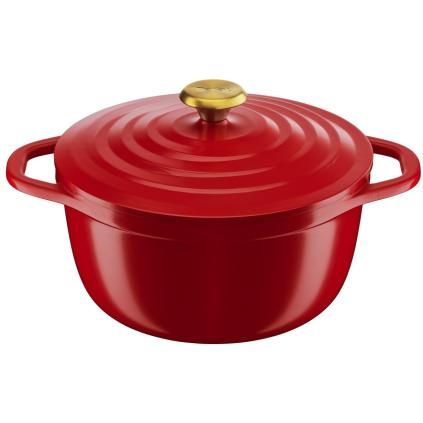 Faitout AIR E2544655 24 cm, 4,7 l, rouge, Tefal