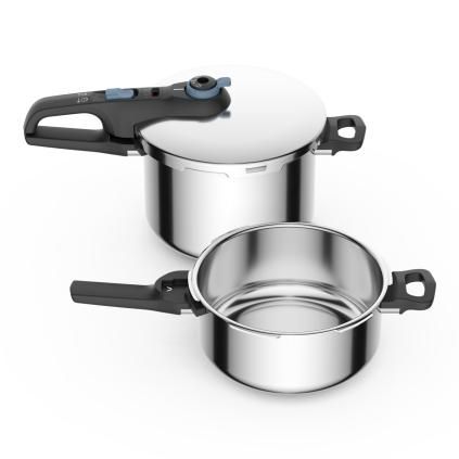 Autocuiseur SECURE TRENDY P2584301, set de 2 pc, marmites 4 + 6 l, acier inoxidable, Tefal
