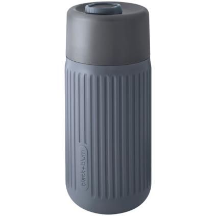 Mug de voyage 340 ml, gris, verre, Black+Blum
