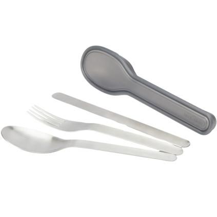 Set de couverts, set de 3, avec étui, acier inoxydable, Black+Blum